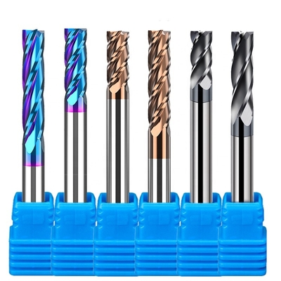 1/4 นิ้ว CNC Solid Down Cut Brazed Tungsten Carbide End Mill Wood Roughing