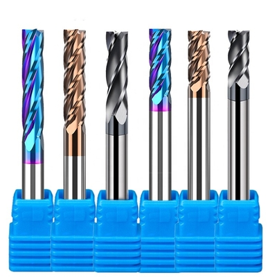 ทังสเตนคาร์ไบด์ที่เป็นของแข็งเคลือบ 3mm 8mm 4 ขลุ่ยคาร์ไบด์ End Mill สำหรับ Cnc