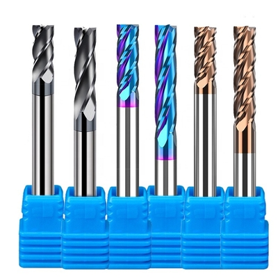 Hrc55 Carbide Solid 1/4&quot; 2 4 Flute Roughing Flat Square End Mill เครื่องมือตัด Bit