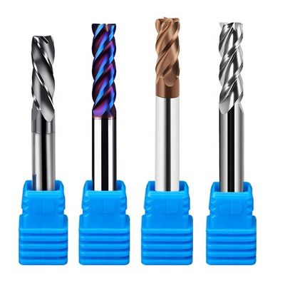 คัตเตอร์คาร์ไบด์แบบถอดเปลี่ยนได้ 4 ขลุ่ย Flat D10 Hrc45 Hrc55 Hrc65 Solid End Mill