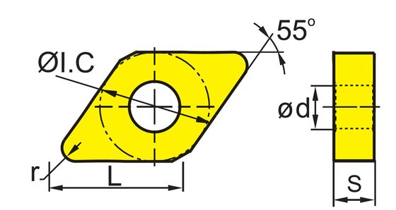 DNMG CNC Insert ประสิทธิภาพสูง มีมุม 55 ° D และมุม 0 ° N สําหรับการหมุนแม่นยําในเหล็กและเหล็กไร้ขัด