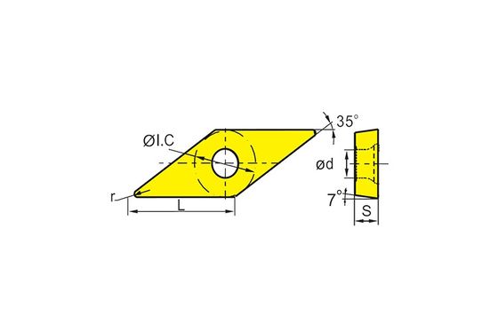 การออกแบบความแม่นยํา VCMT CNC Insert กับมุม 35 ° V และมุม 7 ° C สําหรับการตัดสลัดอุณหภูมิสูง