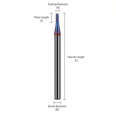 เครื่องบดปลายวัลฟ์สเทนคาร์บิด 4 ฟลอยต์ที่มี nACo4 การเคลือบสําหรับการแปรรูปเหล็กไร้ขัด