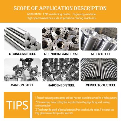 เครื่องบดปลายวัลฟ์สเทนคาร์บิด 4 ฟลอยต์ที่มี nACo4 การเคลือบสําหรับการแปรรูปเหล็กไร้ขัด