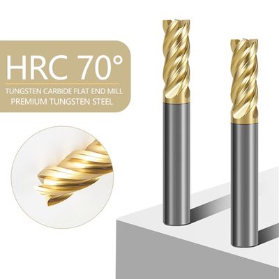 70° ความแข็งแรง HRC 4-Flute Tungsten Carbide End Mill with Alnovz3 Coating สาขาพิเศษสําหรับเครื่องตัด CNC เครื่องตัดเหล็กไร้ขัด