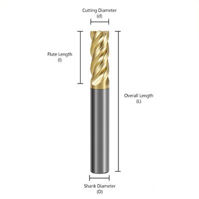 70° ความแข็งแรง HRC 4-Flute Tungsten Carbide End Mill with Alnovz3 Coating สาขาพิเศษสําหรับเครื่องตัด CNC เครื่องตัดเหล็กไร้ขัด