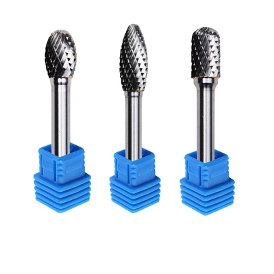 12 Collet Single Double Cut Carbide ไฟล์เสี้ยนโรตารี่หมุนรูปร่าง Type B