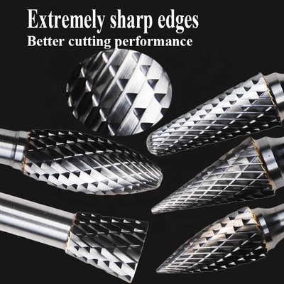 12 Collet Single Double Cut Carbide ไฟล์เสี้ยนโรตารี่หมุนรูปร่าง Type B