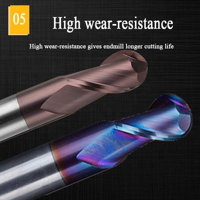 ทังสเตนสตีลคาร์ไบด์อลูมิเนียมมิลล์ 200 มม. 6 Hrc 55 รอบ R3 4 ขลุ่ย Hrc 45