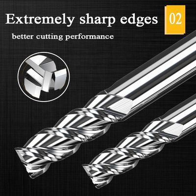 1mm CNC Tungsten Carbide End Mill Hrc55 โรงสีอลูมิเนียม End Mills Cut Tool