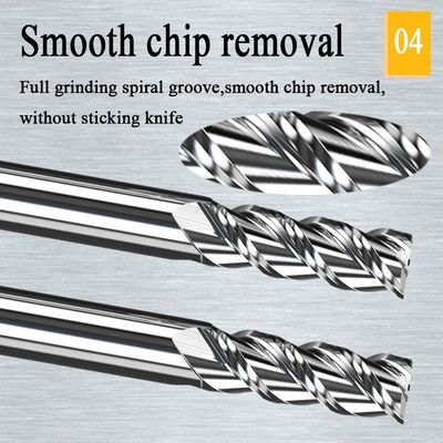 1mm CNC Tungsten Carbide End Mill Hrc55 โรงสีอลูมิเนียม End Mills Cut Tool