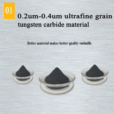 1/4 นิ้ว CNC Solid Down Cut Brazed Tungsten Carbide End Mill Wood Roughing