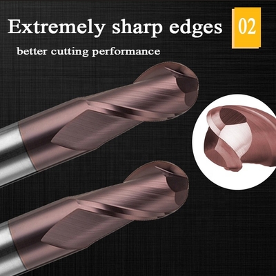 CNC ปลายทังสเตนคาร์ไบด์ 2mm 12mm 6mm 200 mm 6 Ballnose Ball Nose Milling Cutters