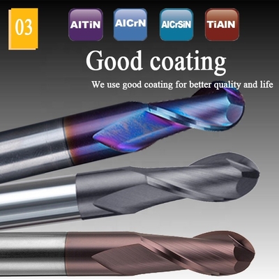 CNC ปลายทังสเตนคาร์ไบด์ 2mm 12mm 6mm 200 mm 6 Ballnose Ball Nose Milling Cutters