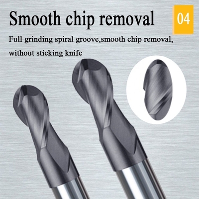 CNC ปลายทังสเตนคาร์ไบด์ 2mm 12mm 6mm 200 mm 6 Ballnose Ball Nose Milling Cutters
