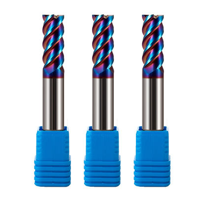 คัตเตอร์คาร์ไบด์แบบถอดเปลี่ยนได้ 4 ขลุ่ย Flat D10 Hrc45 Hrc55 Hrc65 Solid End Mill