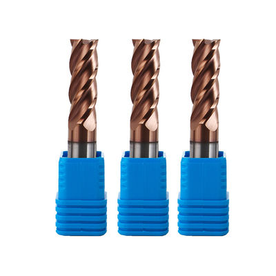 คัตเตอร์คาร์ไบด์แบบถอดเปลี่ยนได้ 4 ขลุ่ย Flat D10 Hrc45 Hrc55 Hrc65 Solid End Mill